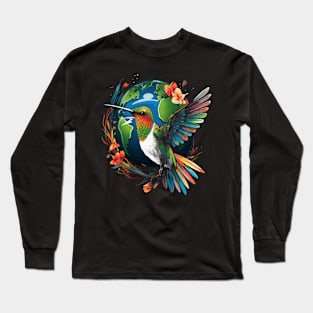 Hummingbird Earth Day Long Sleeve T-Shirt